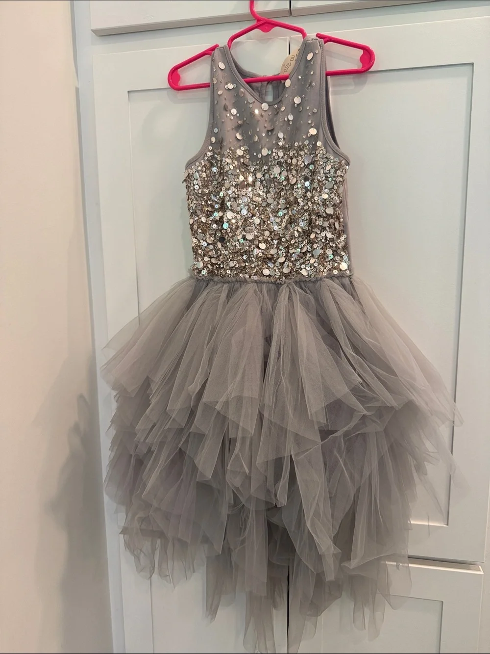 Tutu Du Monde Silver Sequin Tulle Dress